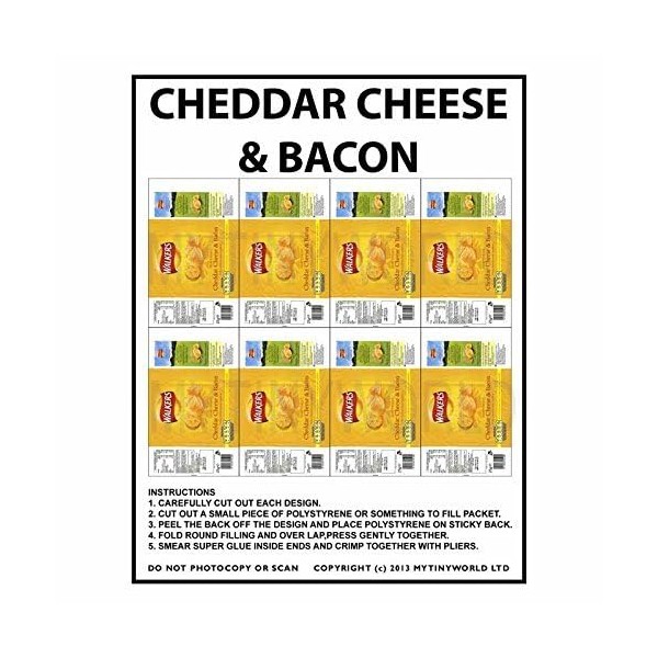 MyTinyWorld Dolls House Miniature Packaging Sheet of 8 Walkers Cheese