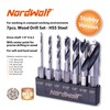NordWolf 7-Piece HSS Brad Point Stubby Wood Drill Bit Set