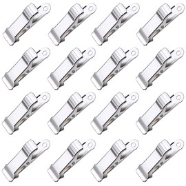 iTGOOS 16 Pieces Metal Mini Clamps Spring Clamps Alligator Clips Clamp Silver Alligator Clamps for Food Packages Mini Picture Clips, Small Paper Clamps, Binder Clips Photo (Silver)