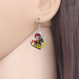 DOWAY Cool Rock and Roll Gifts Acrylic Music Earrings Funky Skull Gnome Bass Guitar Jewelry Punk Rock Gifts for Music Lovers Teachers (Yellow)
