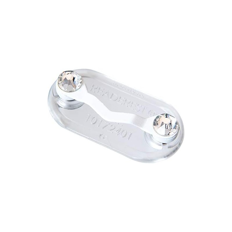 ReadeREST Magnetic Eyeglass Holder, White with Clear Crystals