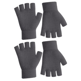 Fingerless Gloves Fingerless Work Fingerless-Gloves For Women Men 2 Pair Black MensGloves Grey Fingerlessgloves Fingerless Cycling glove Winter Driving gloves For Cold Weather