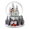 120MM Santa & Snowman w/Red Village Base Snow Globe by