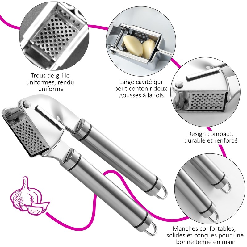 Stainless Steel Manual Garlic Press - The perfect professional gadget