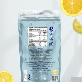 BE NAT MAGNESIO 180g en Polvo de Alta absorción, Sabor Natural limón A base de 3 Magnesios: Glicinato, Citrato, Treonato y Vitamina C Ingredientes 100% Puros TRIPLE MAG Suplemento Alimenticio Premium.
