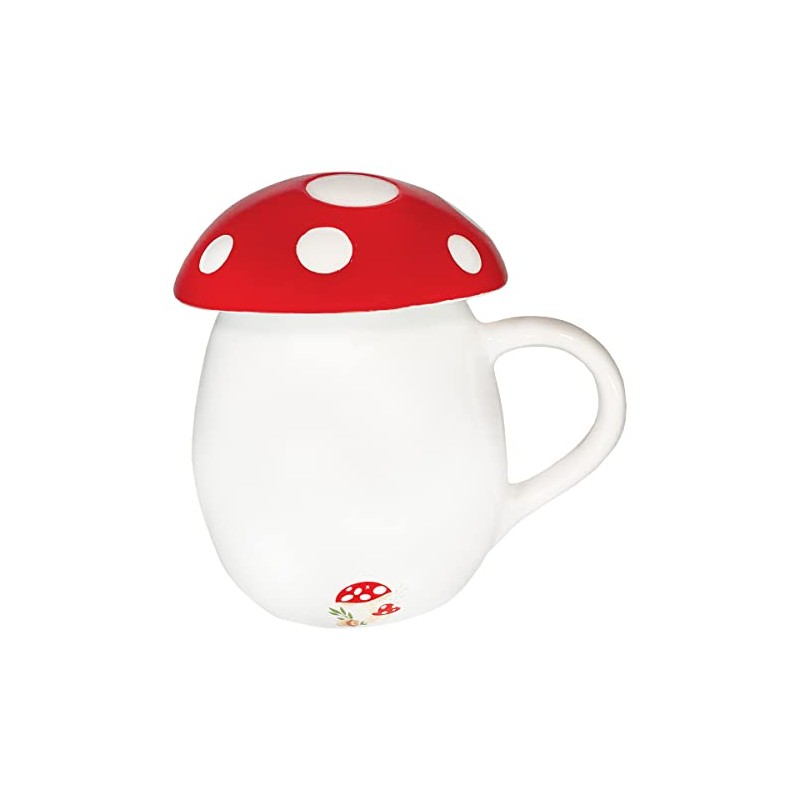 Streamline Imagined Ceramic Mushroom Mug with Lid