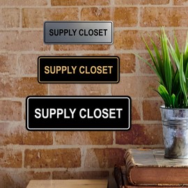 Signs ByLITA Standard Supply Closet Wall or Door Sign | Office Storage Signage (Black) - Large