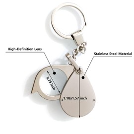 Qgond 10X Mini Pocket Magnifying Glass – Folding Jeweler’s Loupe with Keychain for Reading, Jewelry, and Hobbies