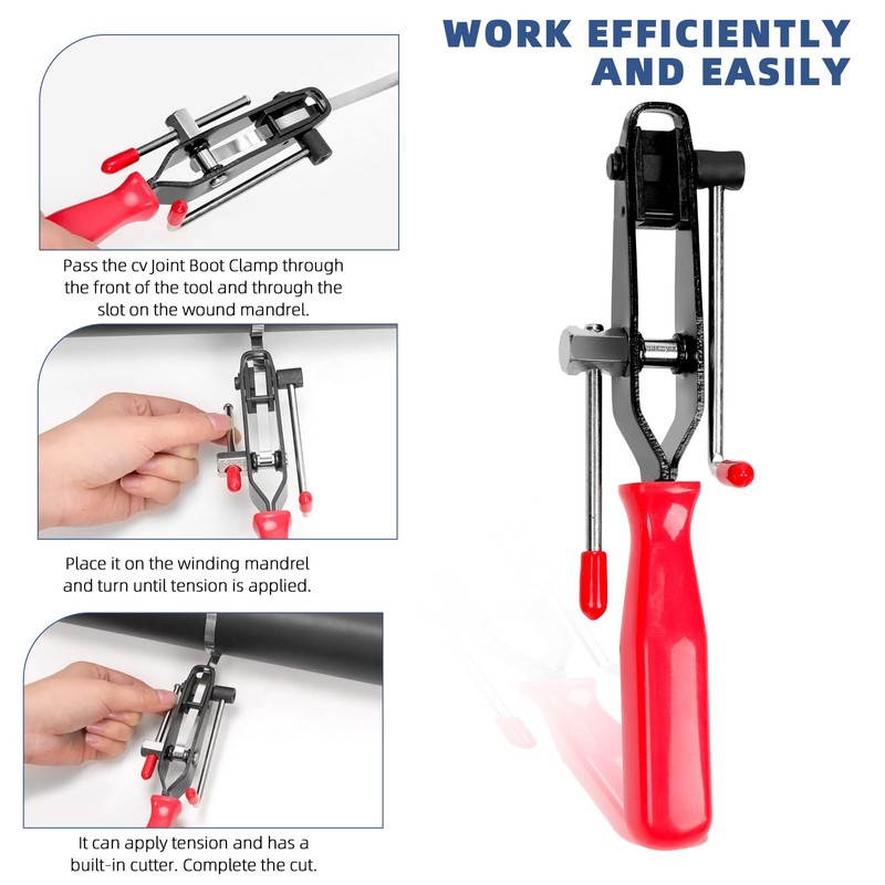 Glarks 18pcs Auto CV Joint Boot Clamp Pliers with CV