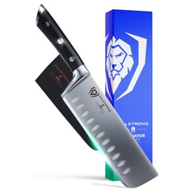 Dalstrong Nakiri Asian Vegetable Knife - 7" - Gladiator Series - Forged German High Carbon Steel - Black G10 Handle Kitchen Knife - Sheath Included - NSF Certified