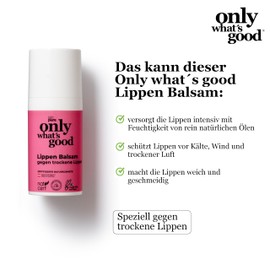 Only what's good Lippenbalsam gegen trockene & spröde Lippen - intensive Lippenpflege schützt vor Kälte & Austrocknen - Lippenpflege mit Olivenöl - natürliches Lip Balm - dermatologisch getestet