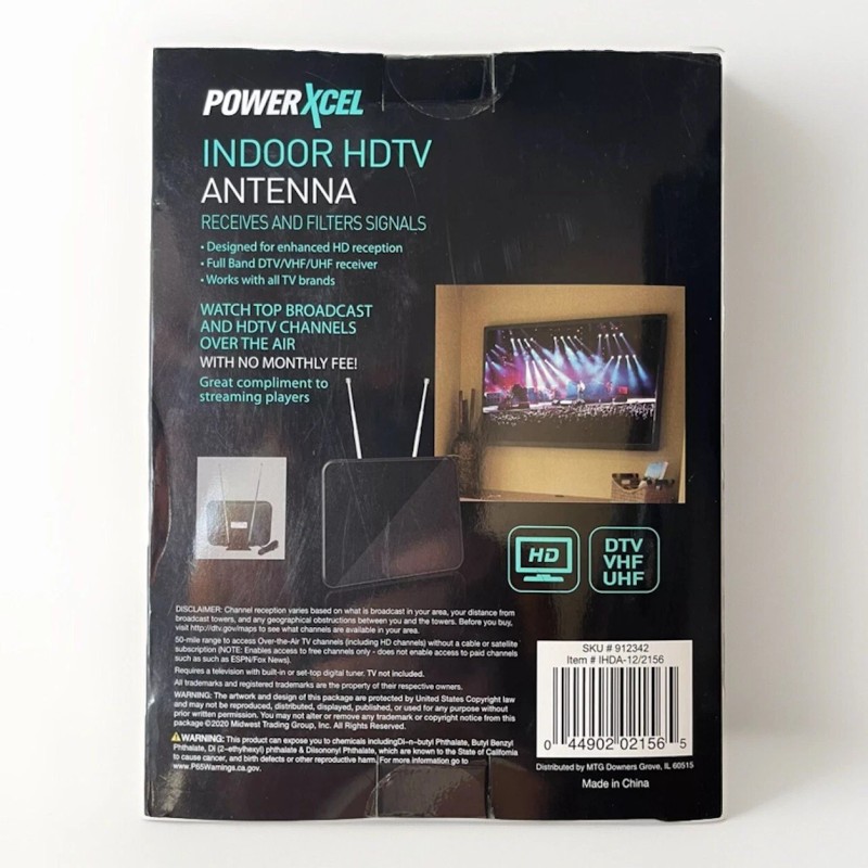 N/A PowerXcel Indoor HDTV Antenna Receives and Filters Signals