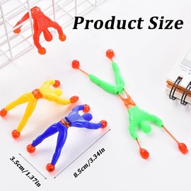 8 Pieces Sticky Hands Wall Climbing Spider Men Sticky Hands Colorful Sticky Hands Toy Sticky Hand