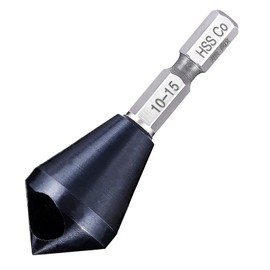 Invincible Chamfering Cutter, 0.25 inch (6.35 mm), Hexagonal Shaft, Chamfering Drill, Deburring, HSS-CO M35, Ultra Hardness, Nitriding, Titanium Aluminum Coating, For Stainless Steel, For Ironworking,