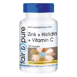 Fair & Pure® - Zinc + Histidine + Vitamin C - Vegan - 120 Capsules - High Dose