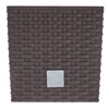 Prosper Plast Rattan Planter Dark Brown, Small Size 17cm Square