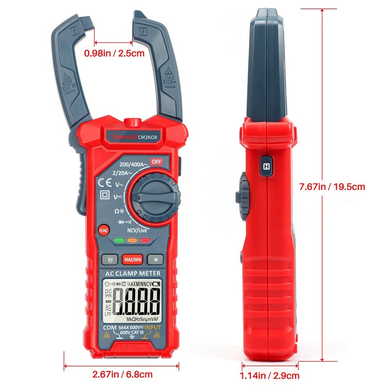 AstroAI Clamp Meter, 2000 Count Tester, Digital Tester, Circuit Tester,