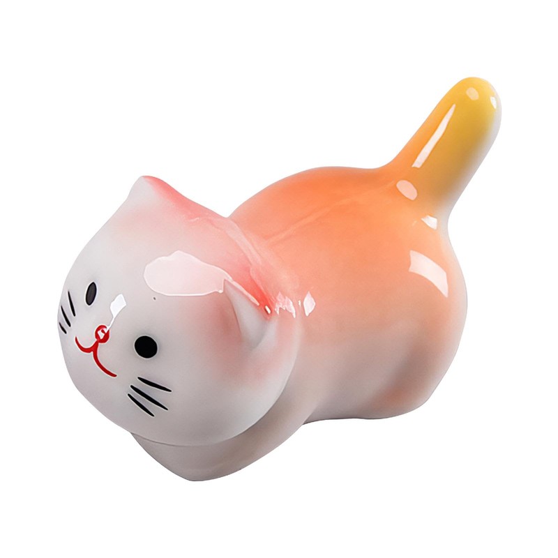 Cute Cat Chopsticks Rest | Ceramic Chopsticks Holder Desk Ornament
