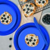 120 PCS Blue Plastic Plates, 9 Inch Disposable Dinner Plates