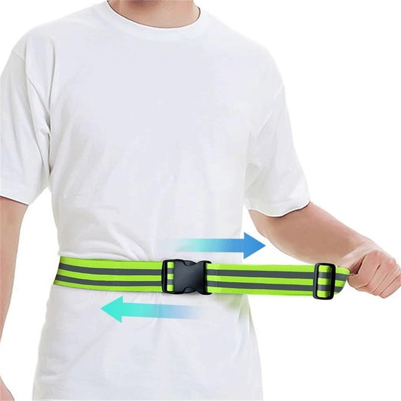 EYAKEG Reflective Belt for Running Belt Reflective Running Gear, Green