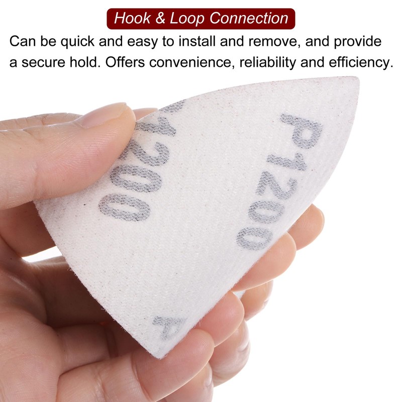 sourcing map 60pcs Triangular Hook & Loop Sandpapers 1200/1500/2000 Grits