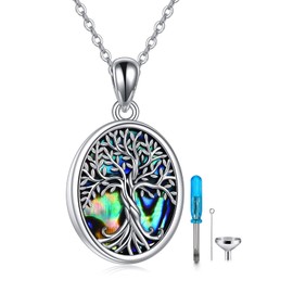 URONE Urn Necklaces for Ashes Sterling Silver Tree of Life Cremation Keepsake Jewellery for Ashes Memory Jewellery for Women Men