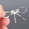 10Pcs Diamond Rhinestone Bow Glass Flash Brooch Claw Chain Suit