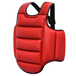 Lengender Taekwondo Karate Reversible Chest Protector Guard Armour Kids Vest Sparring Martial Sanda (Red, 100-120 cm)