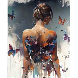 Women Paint by Numbers Kits for Adults,Easy Adult Painting by Number on Canvas for Beginner, DIY Watercolor Painting for Gift Home Decor Relax. (Women)