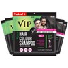 VIP HAIR COLOUR SHAMPOO, Black, 20ml, (Pack of 5)