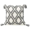 PLWORLD Boho Gray Throw Pillow Cover 20x20 Inch with Tassels,