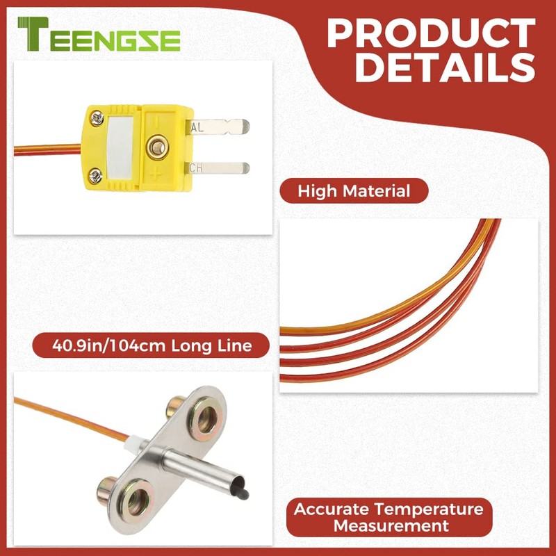 TEENGSE KIT0422 Thermocouple Probe Replacement for Traeger Ironwood 650/885 &