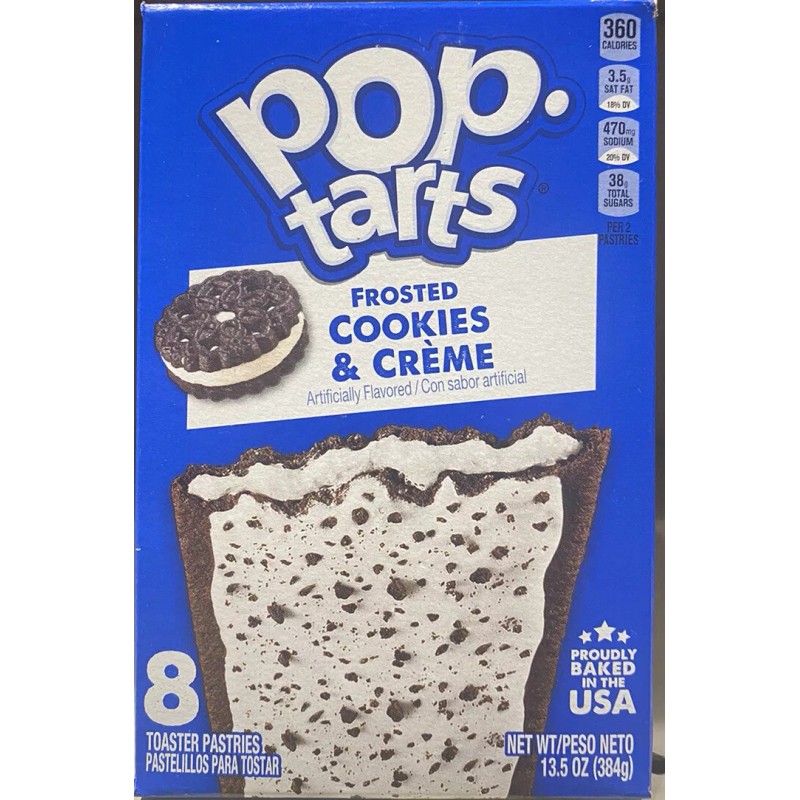 Kellogg's Pop Tarts FROSTED COOKIES & CREME Toaster Pastries 8