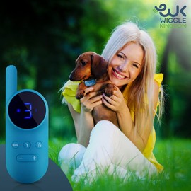 Wiggle Kingdom - World's Smallest Shock Collar for Small Dogs with Sound, Vibration & Shock (Deep Blue)