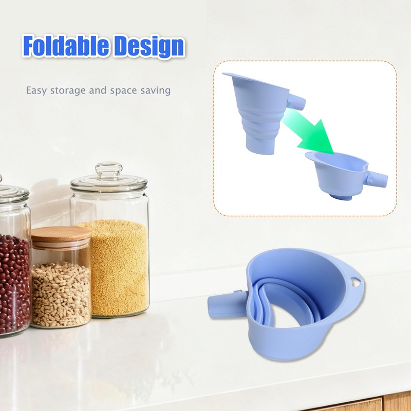 LeLehome Foldable Flour Funnel for Kitchen Aid Mixer, Silicone Powder