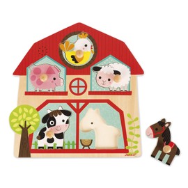Janod J07079 Wooden Musical Puzzle, The Friends of The Farm