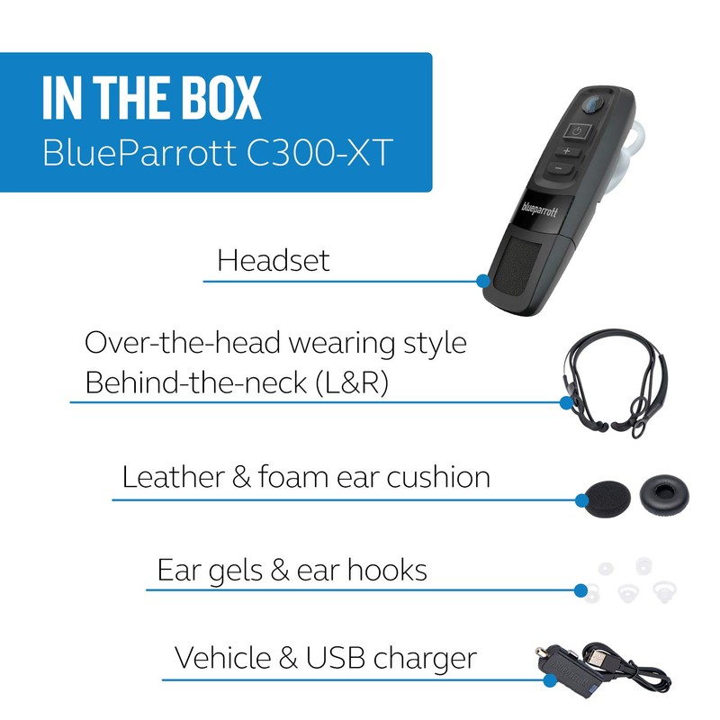 BlueParrott C300-XT Noise Canceling Bluetooth Headset – Hands-Free Wireless Headset,