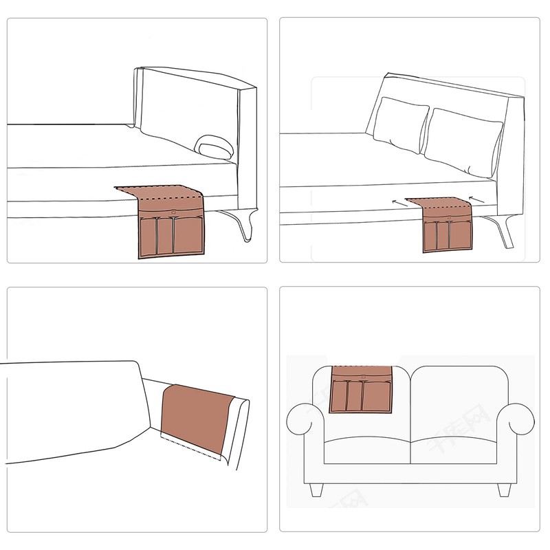HAOMAIJIA Anti Slip Sofa Armrest Organizer Arm Chair Bedside Caddy