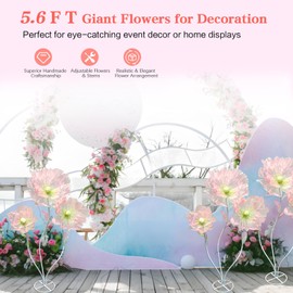RIXGWND Giant Flowers for Decoration,5.6 Ft Giant Flower Decoration for Wedding Background,Large Artificial Silk Flower for Home Decor Party Banquet Garden Photography Props Shop Window Display
