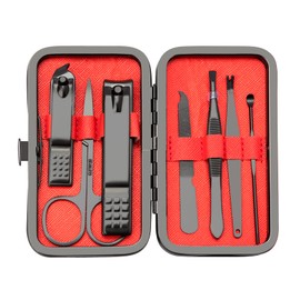 Manicure Set 7 In 1 Stainless Steel Nail Kit Manicure Kit Gifts for Dad Gifts for Christmas Nail Clippers for Men Gift Under 5 Dollars Nails Tools with Travel Case Mens Stocking Stuffers