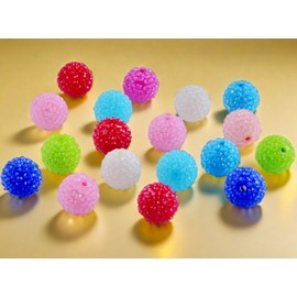 20mm Rhinestone Beads for Pens 20pcs Beaded Pens Beads Bling Glitter Suger Bugglegum Beads Large Balls Crystal Pen Beads for DIY Pens Keychain Making Suppliers Bulk(Jelly Beads, 20mm)