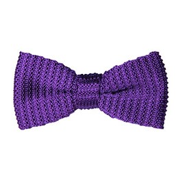 AUSCUFFLINKS Purple Knit Bow Tie for Men Knitted Bowties | Groomsman Bow Ties (Purple, Standard)