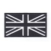 Union Jack White Black Flag Embroidery Hook & Loop Backed
