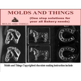 Molds and Things Horse Chocolate Candy Mold with Molds and Things Chocolate Molding Instruction -Set of 3