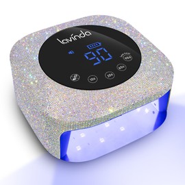 Lavinda UV LED Nail Lamp, 54W Rechargeable Cordless Nail Lamp Nail Dryer Gel Polish UV Nail Light with 4 Timer Setting, Professional Quick Dry Curing Lamp with Display Auto Sensor for Salon & Home