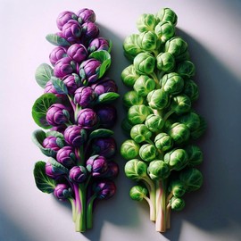 KIRA SEEDS - Seeds Brussels Sprouts Mix [Purple, Long Island]- Heirloom Vegetable - GMO Free
