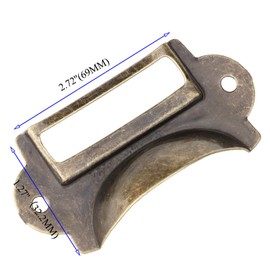 LGEGE 18pcs Bronze Drawer Label Pull Home Cabinet Frame Handle File Name Card Holder/Label Holder/Tag Pull/Cabinet Frame Handle/File Name Card Holder (Length: 66mm Width: 39mm)