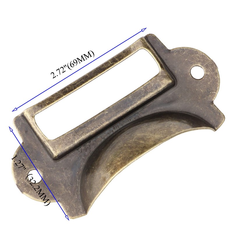 LGEGE 18pcs Bronze Drawer Label Pull Home Cabinet Frame Handle