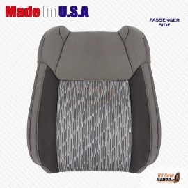 US Auto Nation 832-790-4949 2014 to 2021 Fits Toyota Tundra Driver Passenger Cloth Seat Cover In Gray/Black - Passenger Top
