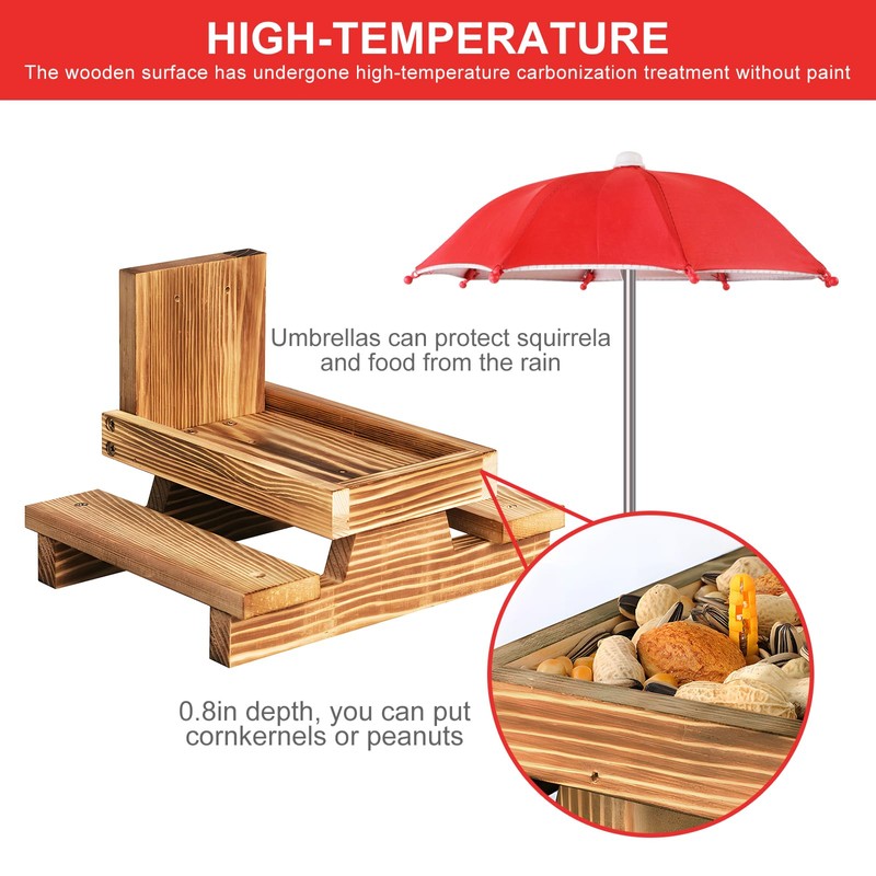 Gnodary Squirrel Feeder with Umbrella, Squirrel Feeders for Outside, Squirrel